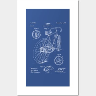 Bicycle Patent - Cycling Art - Blueprint Posters and Art
